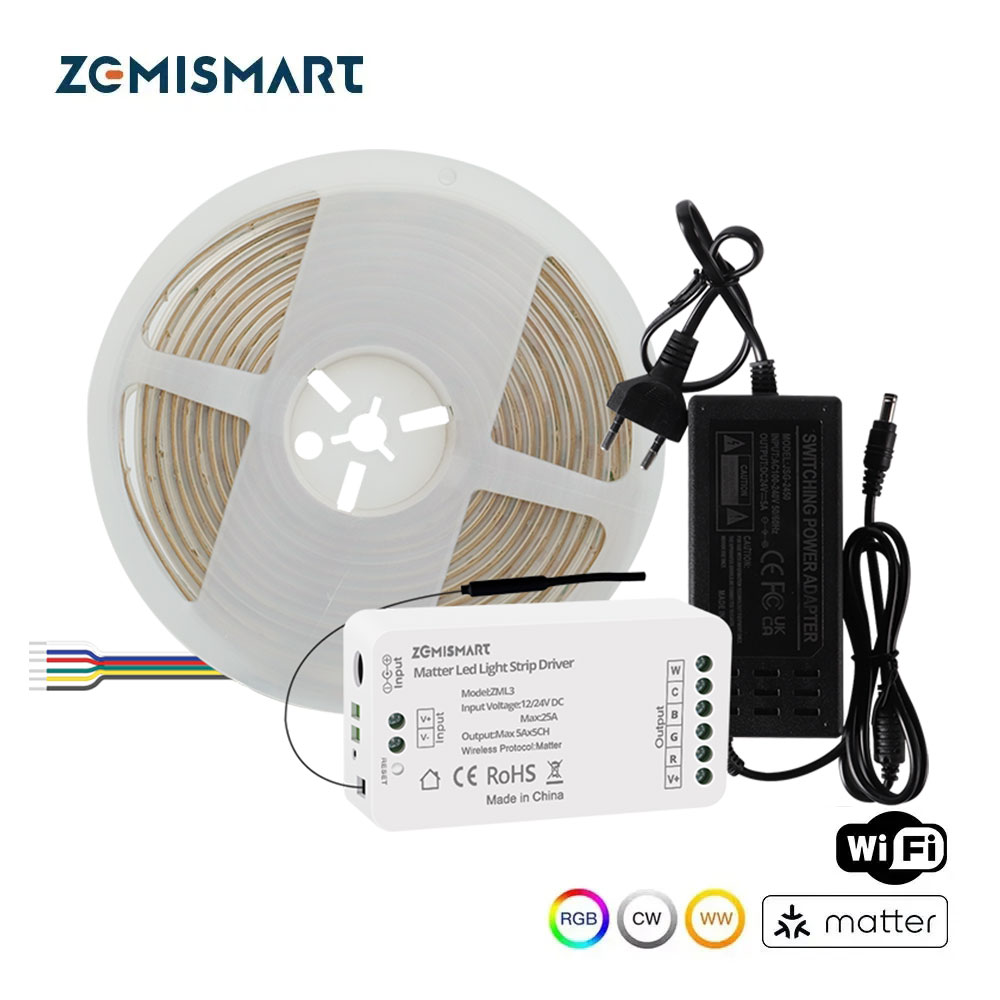 Smart Garden Light Controller - Zemismart COB-LED-Streifenlicht RGBCW IP65 mit Matter