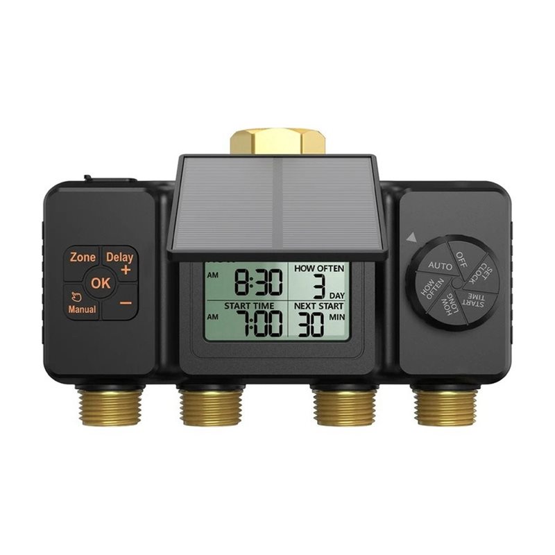 Smart Garden Tap Timer - GYTB-Solar-Bewässerungstimer Automatische Steuerung 4-Zonen Smart-Bewässerungssystem für
