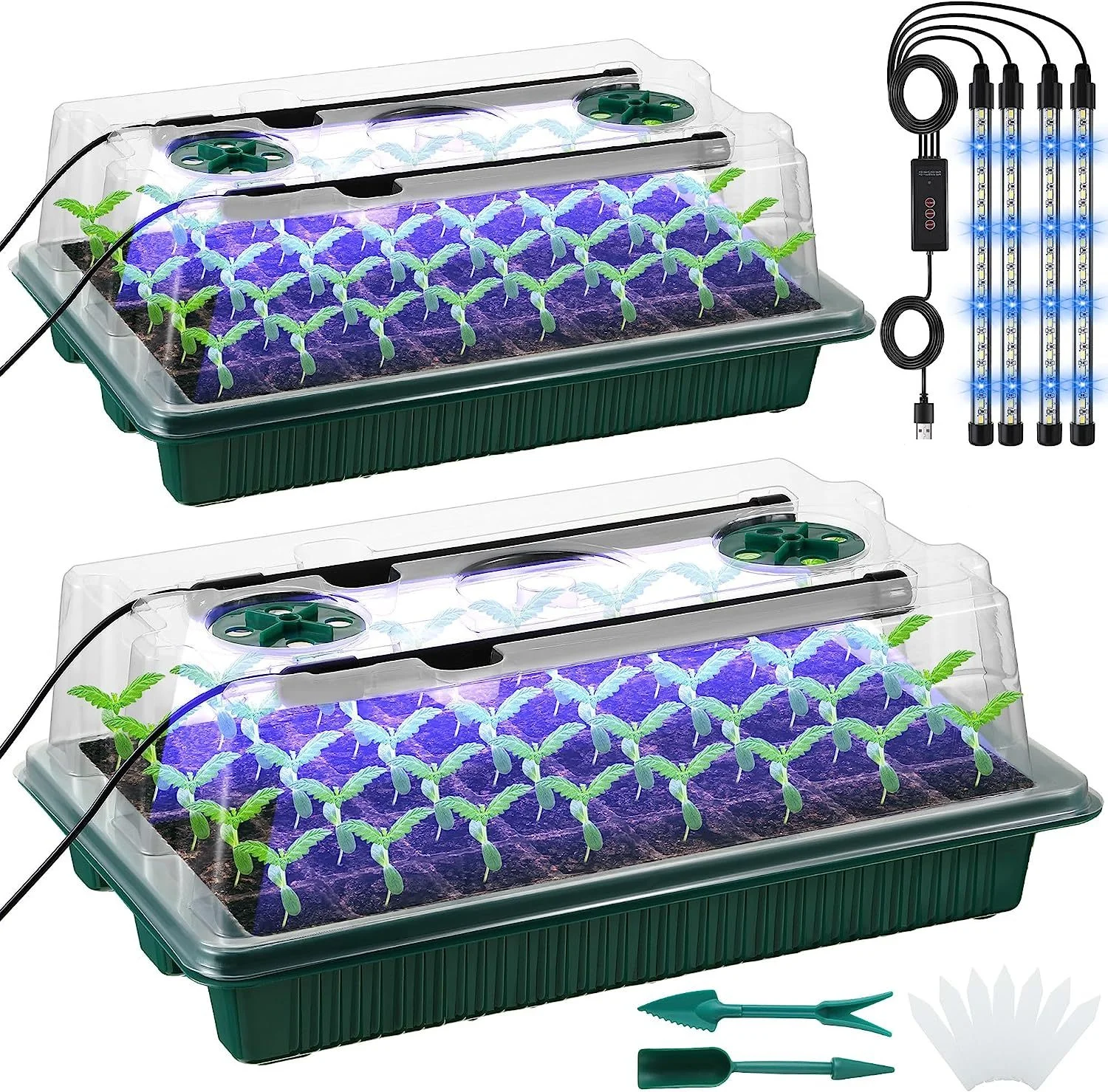 Smart Garden Domes - 2er-Pack, Anzuchtschalen mit hoher Kuppel und
