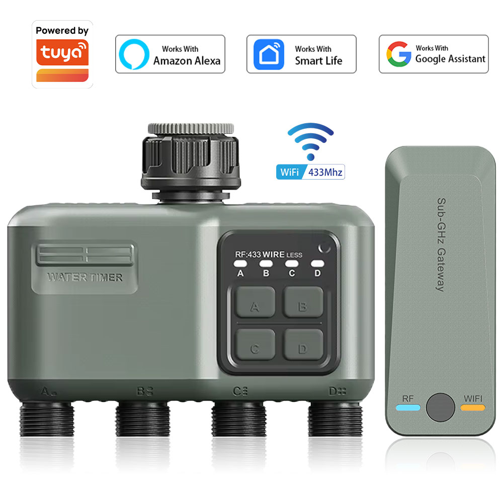 Smart Garden Irrigation - 4-fach programmierbarer Bewässerungstimer für Gartenschlauch, mit