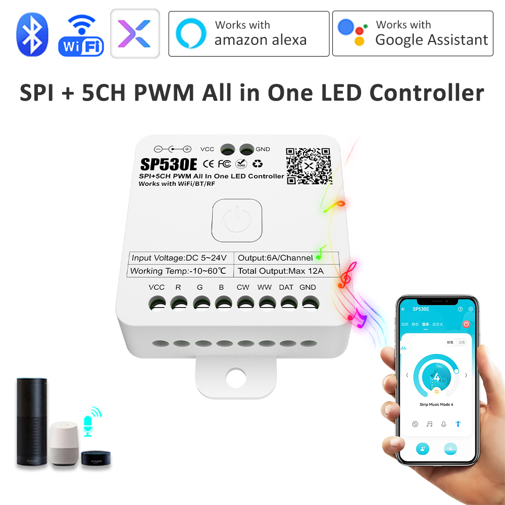 Smart Garden Light Controller - SP530E All-in-One LED-Controller 12V 24V 5V