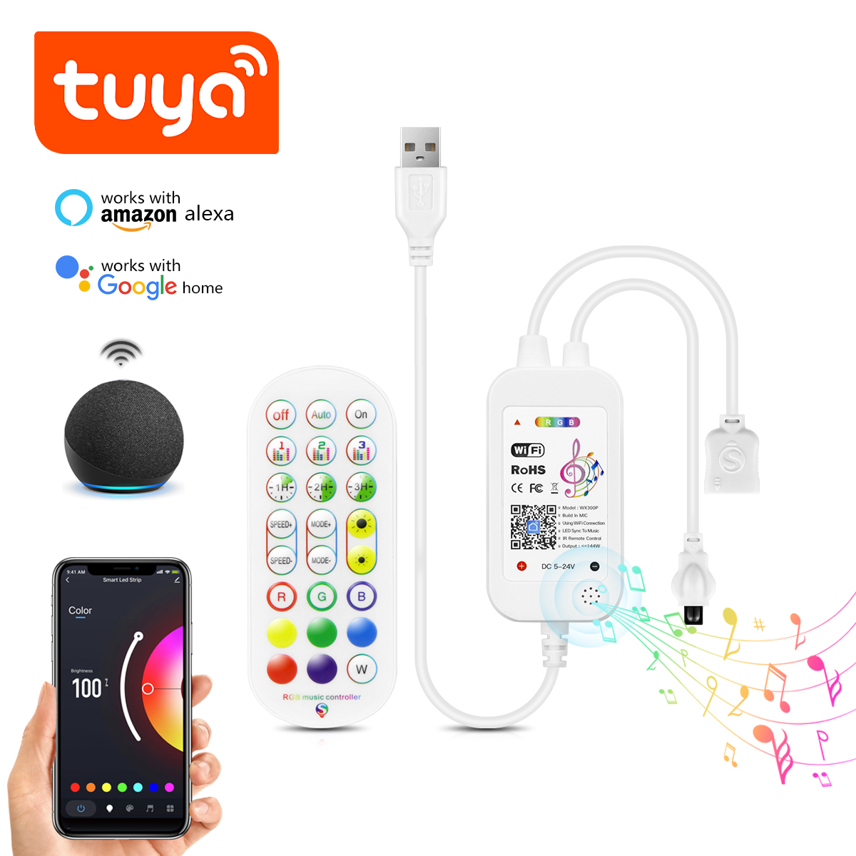 DC5V Tuya APP Wifi LED RGB Con – Smart Garden Light Controller Bewertung und Preis