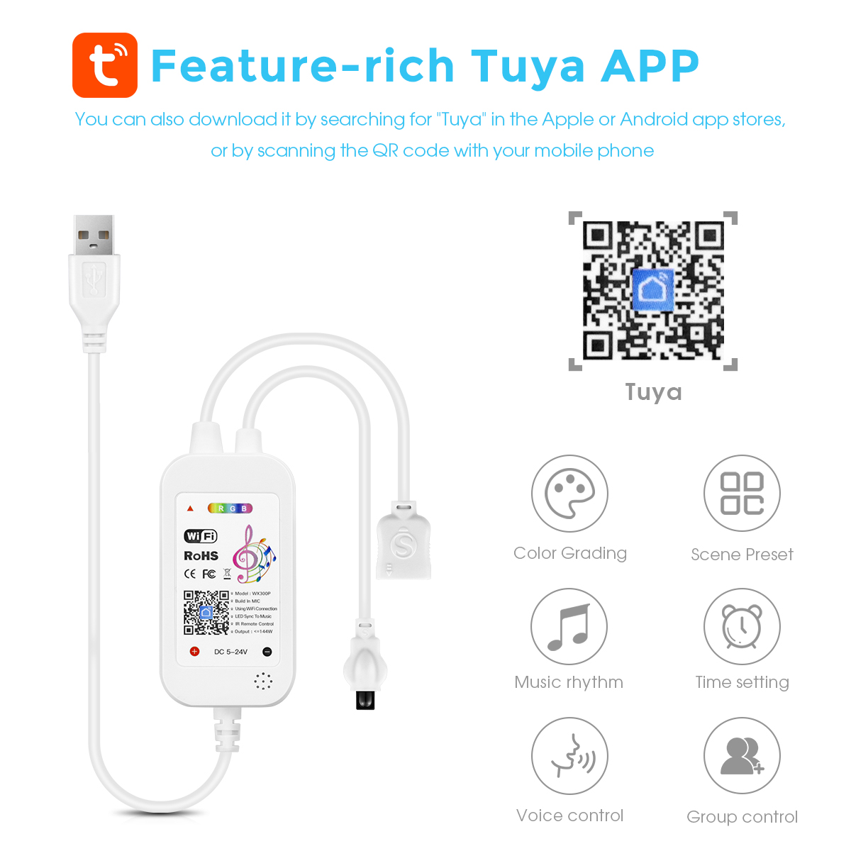 DC5V Tuya APP Wifi LED RGB Con – Smart Garden Light Controller Bewertung und Preis